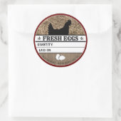 Rustieke Verse Kippeneieren Western Rood Boerderij Ronde Sticker (Tas)