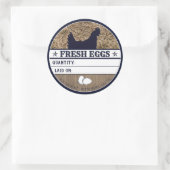 Rustieke Verse Kippeneieren Westerne Kip Boerderij Ronde Sticker (Tas)