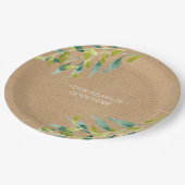 Rustieke verse weidebladeren papieren bordje (Gekanteld)