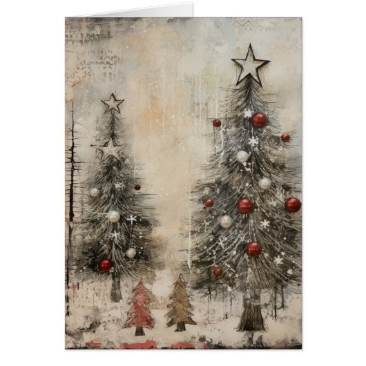 Rustieke versierde kerstbomen (Voorkant)