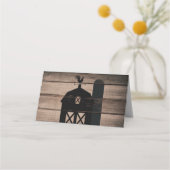 Rustieke Verweerde Houten Zwarte Schuur Trouwtafel Plaatskaartje (Achterkant)