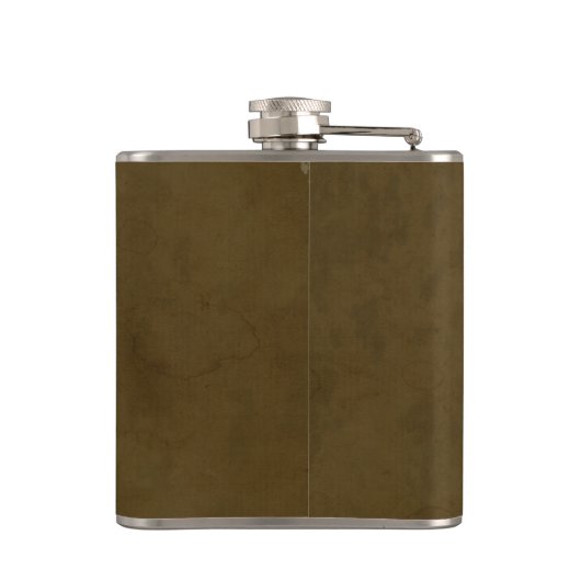 Rustieke Verweerde Leren Trouw Monogram Heupfles (Achterkant)