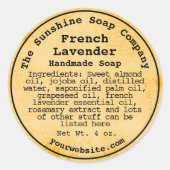 Rustieke verweerde papierstijl cosmetisch etiket - (Voorkant)