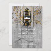 Rustieke Verweerde Schuur Houten Bruiloft Kaart (Voorkant)