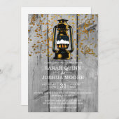 Rustieke Verweerde Schuur Houten Bruiloft Kaart (Voorkant / Achterkant)