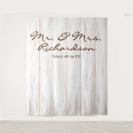Rustieke verweerde witte schuur houten planken bru wandkleed