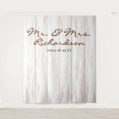 Rustieke verweerde witte schuur houten planken tro wandkleed (Voorkant)