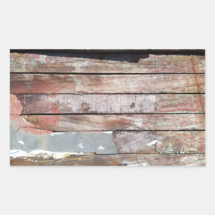 Rustieke Verweerde Zeilboot Houten Planken Maritie Rechthoekige Sticker