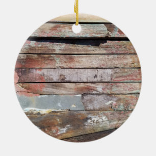Rustieke Verweerde Zeilboot Houten Planken Nautilu Keramisch Ornament