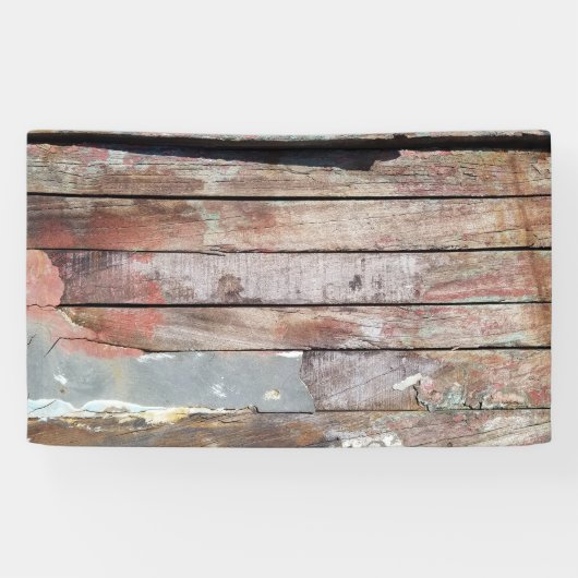 Rustieke Verweerde Zeilboot Houten Planken Nautilu Spandoek (Horizontaal)