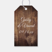 Rustieke vetplanten en schuur hout bruiloft gunst cadeaulabel (Achterkant)