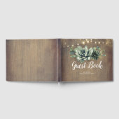 Rustieke vetplanten groen bruiloft gastenboek (Volledig)
