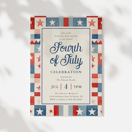 Rustieke Vierde Juli Uitnodiging