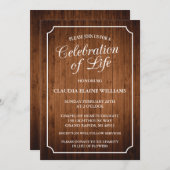 RUSTIEKE VIERING VAN HET LEVEN BEGRAFENISUITNODIGI KAART (Voorkant / Achterkant)