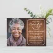 RUSTIEKE VIERING VAN HET LEVEN BEGRAFENISUITNODIGI KAART (Staand voorkant)