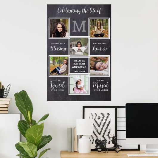 Rustieke viering van het levensherdenkingsfeest Un Poster (Thuiskantoor)