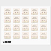 Rustieke vierkante bloemenstickers sticker (Vel)