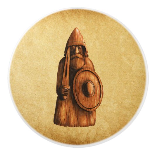 rustieke viking keramische knop (Voorkant)