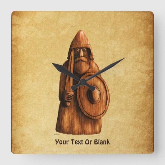 rustieke viking vierkante klok (Voorkant)