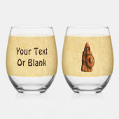 rustieke viking wijnglas zonder voet (Achterkant)