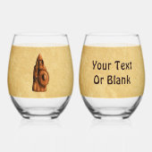 rustieke viking wijnglas zonder voet (Voorkant)