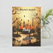 Rustieke Village Vleermuizen Ondergaande Zon Hallo Kaart (Staand voorkant)