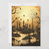 Rustieke Village Vleermuizen Ondergaande Zon Hallo Kaart (Achterkant)