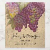 Rustieke Vineyard Milestone Verjaardag Vintage Wijn Etiket (Enkel label)