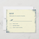 Rustieke Vineyard Wedding RSVP Kaart - Navy (Voorkant)