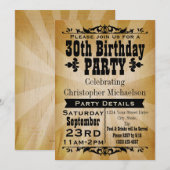 Rustieke Vintage 30e Verjaardagsfeestuitnodiging Kaart (Voorkant / Achterkant)