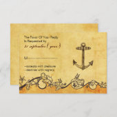 Rustieke vintage, Anker Nautica Bruiloft RSVP 3.5  (Voorkant / Achterkant)