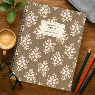 Rustieke Vintage Bloemige Getextureerde Studenten Notitieboek