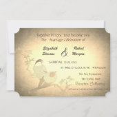 Rustieke Vintage, Bruiloft uitnodiging Vogels (Voorkant)