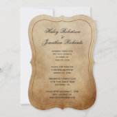Rustieke Vintage Bruine Taan Ivoor Ontvangst Kaart (Voorkant)