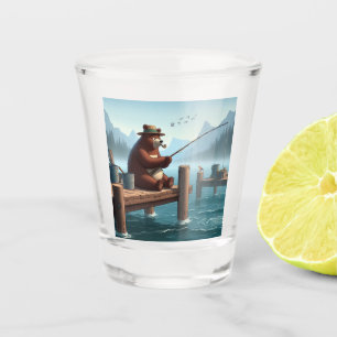 Rustieke, vintage buitensport beer berg shot glas