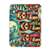 Rustieke Vintage Christmas Terrier Yorkshire Dog Magneet (Verticaal)