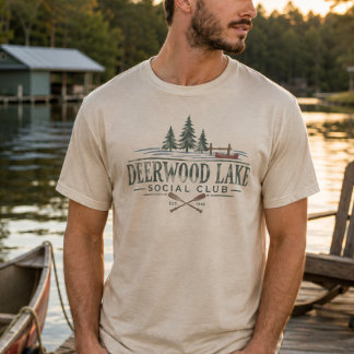 Rustieke Vintage Deerwood Social Club T-shirt