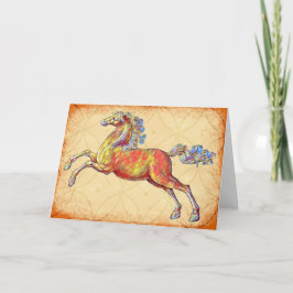 Rustieke Vintage Geïllustreerde Horse Art Note Kaa Kaart