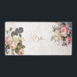 Rustieke Vintage Gepersonaliseerde Rozen & Iris Bureaumat<br><div class="desc">Mooie,  tijdloze en elegante sprays van artistieke roze en witte rozen,  pioenen en paarse bebaarde iris met delicate loof. Bevat een bewerkbaar tekstveld voor uw personalisatie en een licht benauwde antiek witte textuur achtergrond.</div>