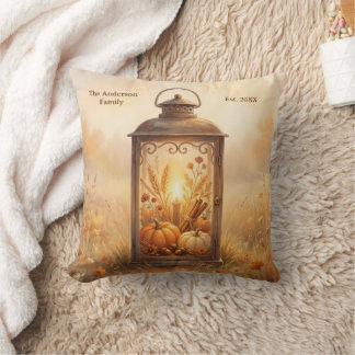 Rustieke Vintage Gouden Oogst Lantaarn Herfst Kuns Kussen