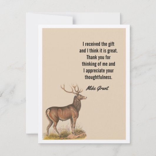 Rustieke Vintage Herten Ree Dankkaart (Achterkant)