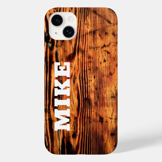 Rustieke Vintage Hout & Aangepaste Naam,Minimalist Case-Mate iPhone Case (Achterkant)