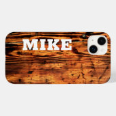 Rustieke Vintage Hout & Aangepaste Naam,Minimalist Case-Mate iPhone Case (Achterkant (horizontaal))