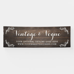 Rustieke Vintage Hout Elegante Landelijke Boerderi Spandoek