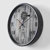 Rustieke Vintage Houten Witte Boerderij en windmol (Hoek)