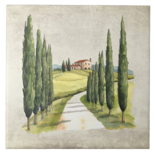 Rustieke vintage Italiaanse Toscane scène waterver Tegeltje
