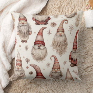 Rustieke Vintage Kabouter Tuin Aquarel Patroon Kussen