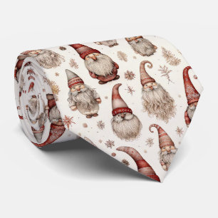 Rustieke Vintage Kabouter Tuin Aquarel Patroon Stropdas
