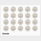 Rustieke Vintage Kant & Houten Bachelorette Sticke Ronde Sticker (Vel)