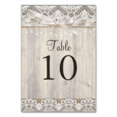 Rustieke Vintage Kant Houten Trouwtafel Nummer Kaart (Achterkant)